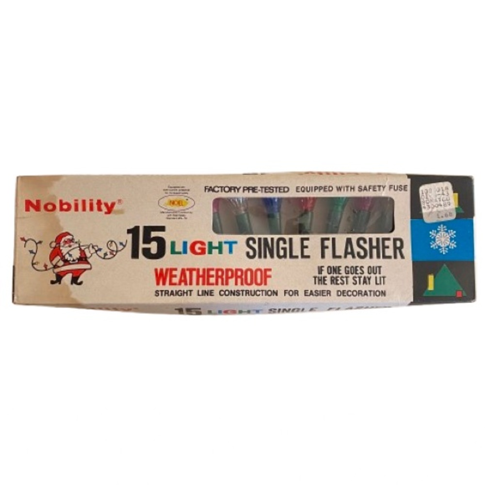 Vintage Nobility 15-Light Single Flasher Multicolor Retro Graphics Working